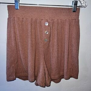 Madewell tan ribbed high waist lounge shorts XS